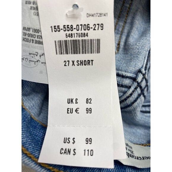 Abercrombie & Fitch The Mom Capri Jeans Women's 27 Blue High Rise Distressed NEW - Picture 9 of 10